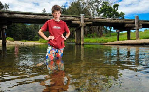 Daniel O’Leary is peeved at anglers dumping fish at his swimming spot. Daniel O’Leary is peeved at anglers dumping fish at his swimming spot.